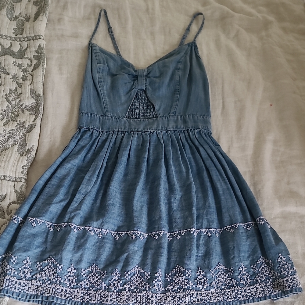 Hollister Blue Denim Cutout Dress